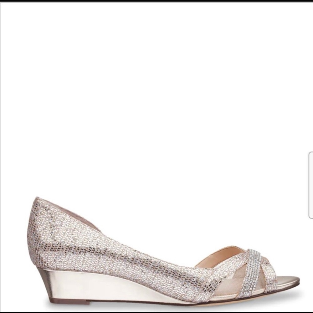 Nina 7.5 Rebecca shoes - gold and silver rhinestone
